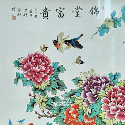 TRANH SỨ KHUNG GỖ – PHÚ QUÝ NGHÊNH XUÂN